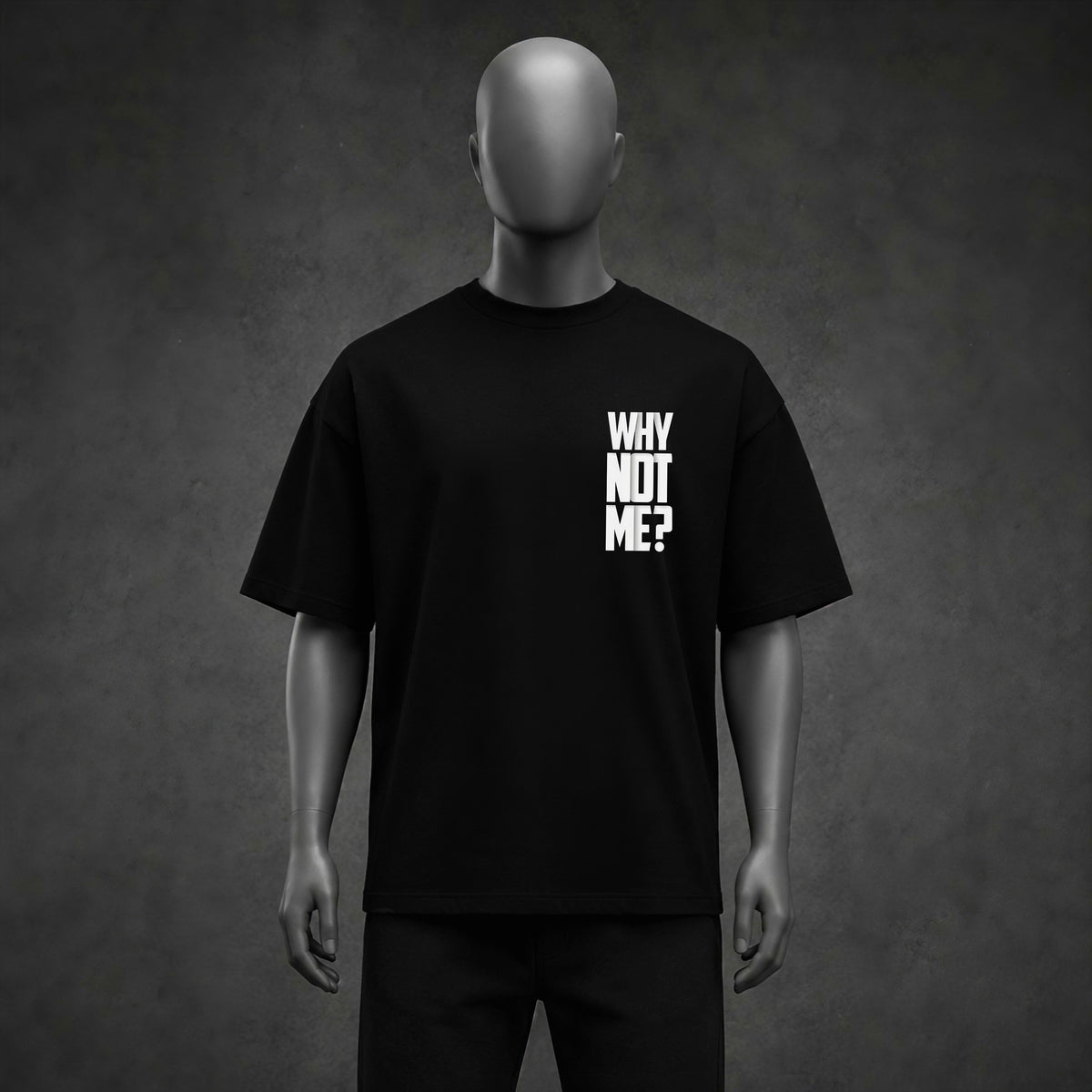 "WHY NOT ME?" Spiderman Graphic Black Oversized Heavyweight T-Shirt